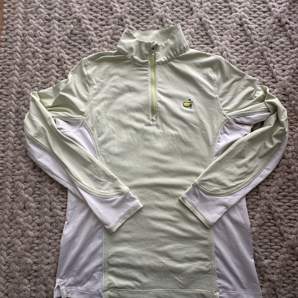 Masters women’s Light Green and White Quarter-Zip Pullover